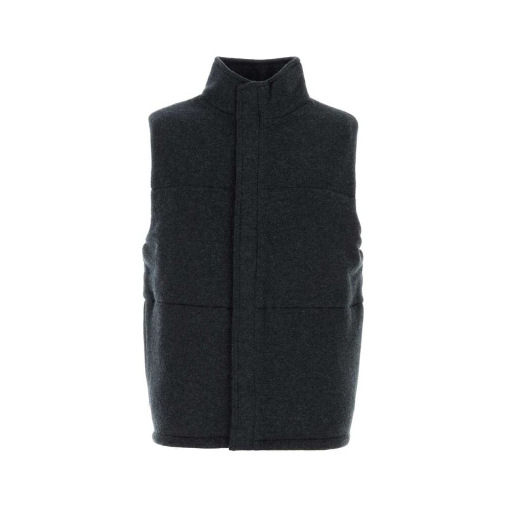 Le Kasha Men Navy Blue Cashmere Sleeveless Jacket